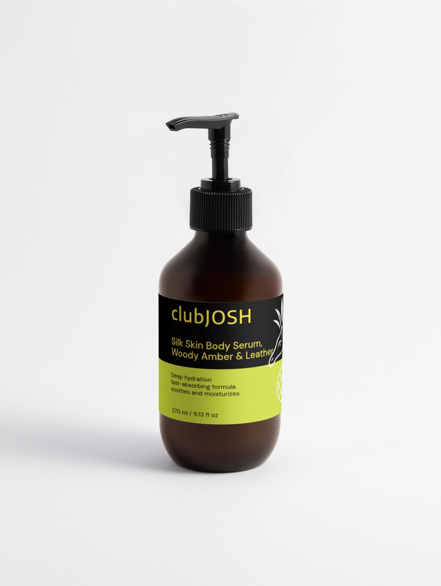 clubJOSH Silk Skin Body Serum, Woody Amber & Leather